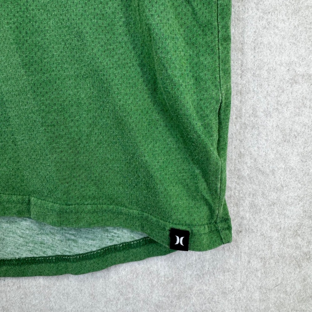 Hurley Mens Green Ombre Mesh Graphic T-Shirt Short Sleeve Logo Tee Size Medium - Picture 3 of 5